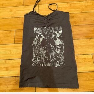 Gray and white to blue ink tank top. Stretchy. Sz S